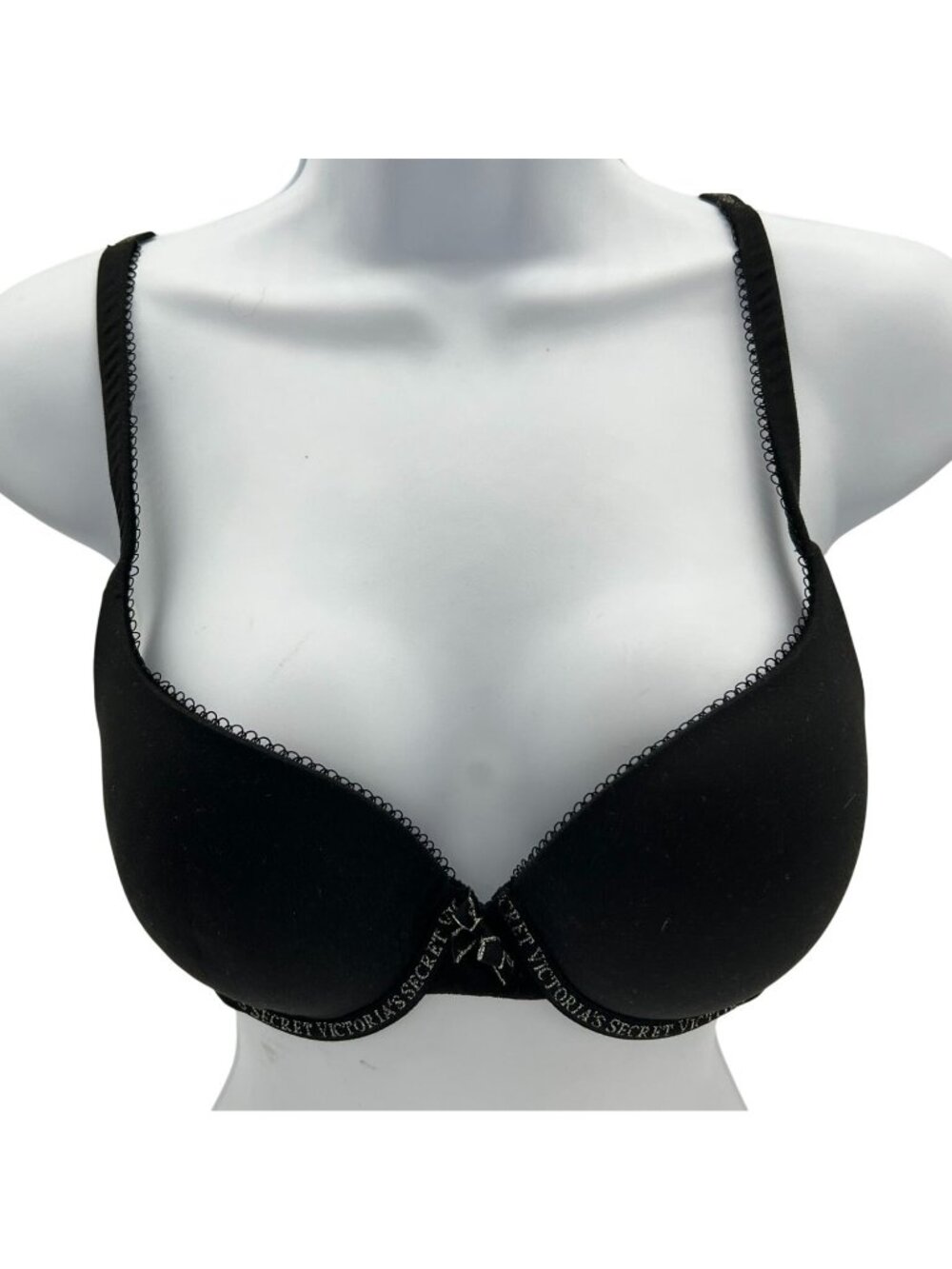 Victoria's Secret Womens Underwire Demi Bra Size 36B Black Padded Underwear